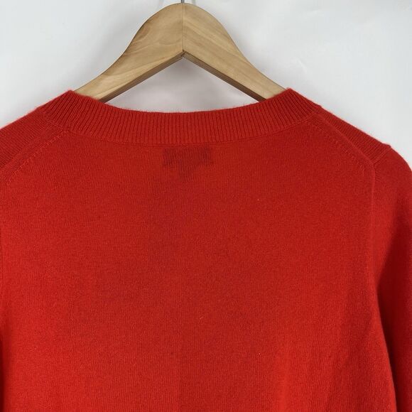 J Crew Sweater Size Small Womens Red Everyday Cashmere Crew Neck Leopard Heart - Picture 7 of 9